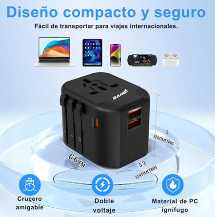 CARGADOR DE CELULAR UNIVERSAL - ADAPTADOR DE VIAJE