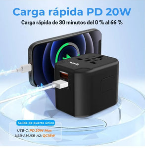 CARGADOR DE CELULAR UNIVERSAL - ADAPTADOR DE VIAJE