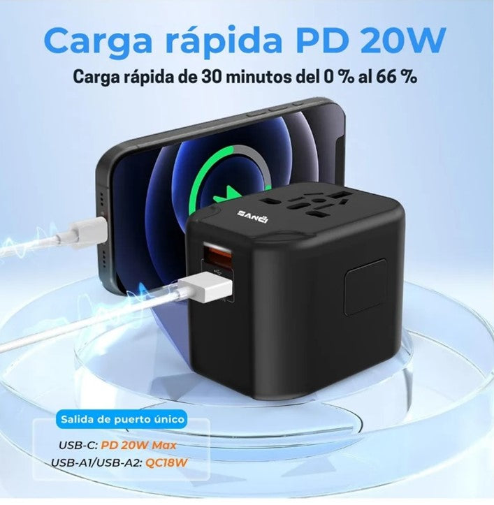 CARGADOR DE CELULAR UNIVERSAL - ADAPTADOR DE VIAJE
