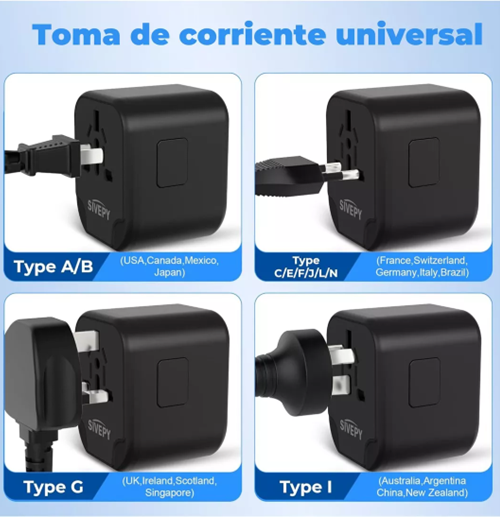 CARGADOR DE CELULAR UNIVERSAL - ADAPTADOR DE VIAJE