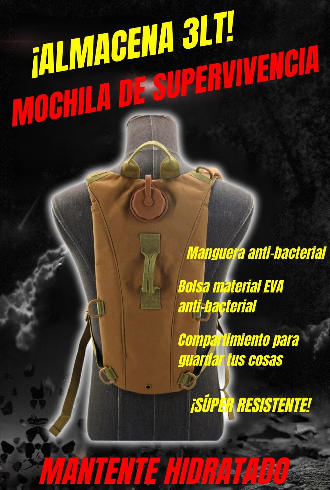 MOCHILA DE HIDRATACIÒN TÀCTICA Y SUPERVIVENCIA